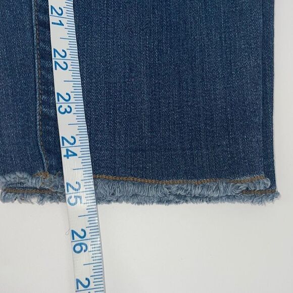 Ann Taylor Womens Modern Fit Jeans Stretch Frayed Hem Medium Wash Blue‎ Size 6P - Picture 10 of 11